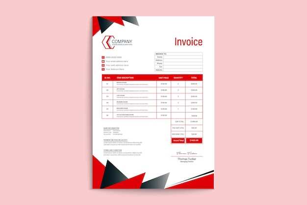 create a new document using the invoice red design template