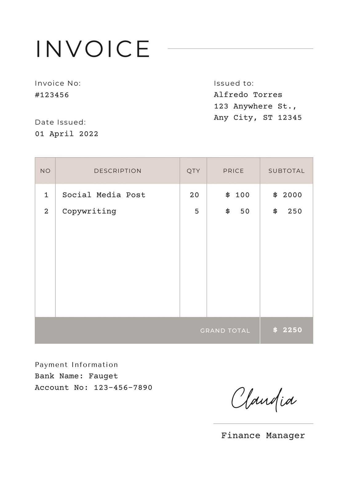 u.s. customs invoice template