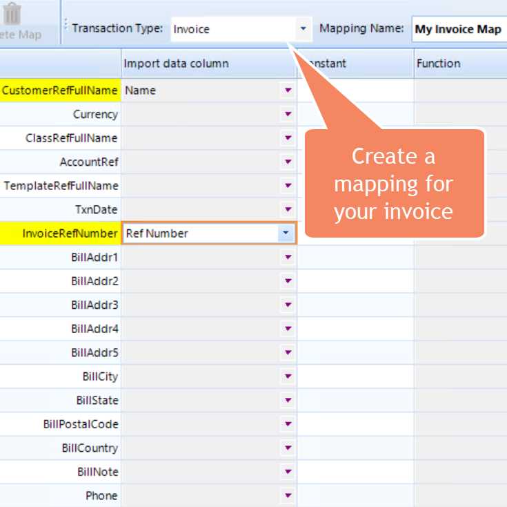 import invoice template into quickbooks