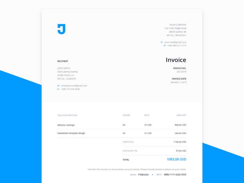 adobe xd invoice template