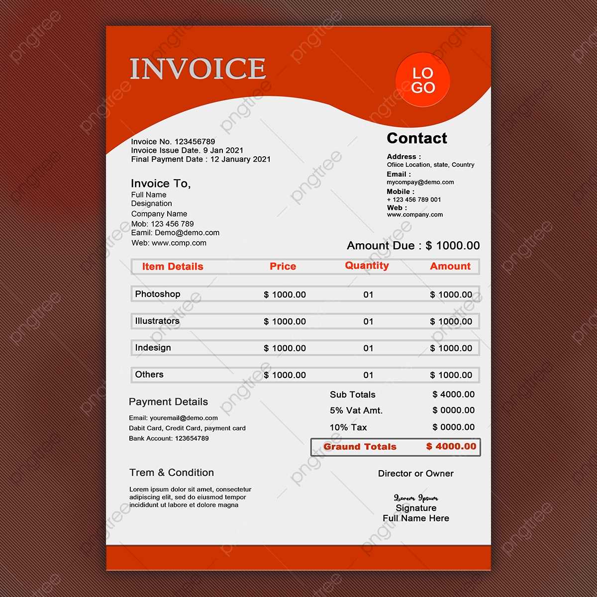 waveapps invoice template