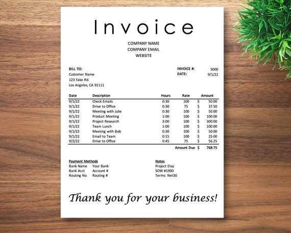 simple invoice template for hours worked