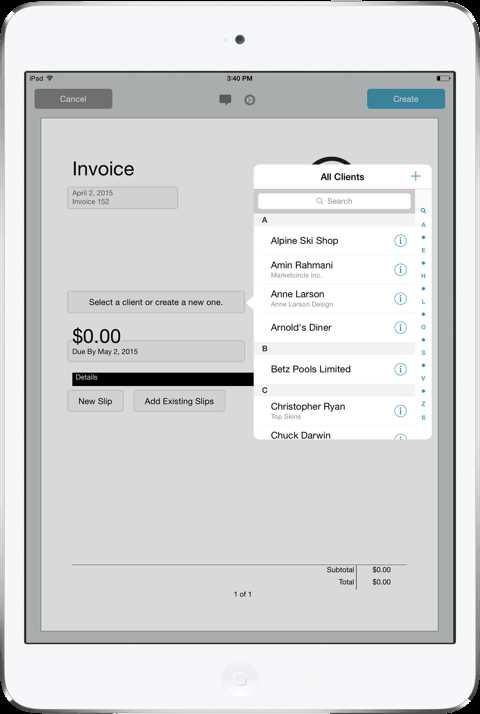 invoice template for ipad