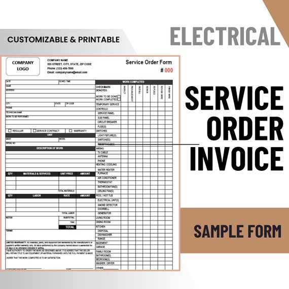 electrical service invoice template