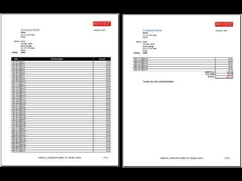 invoice template pages