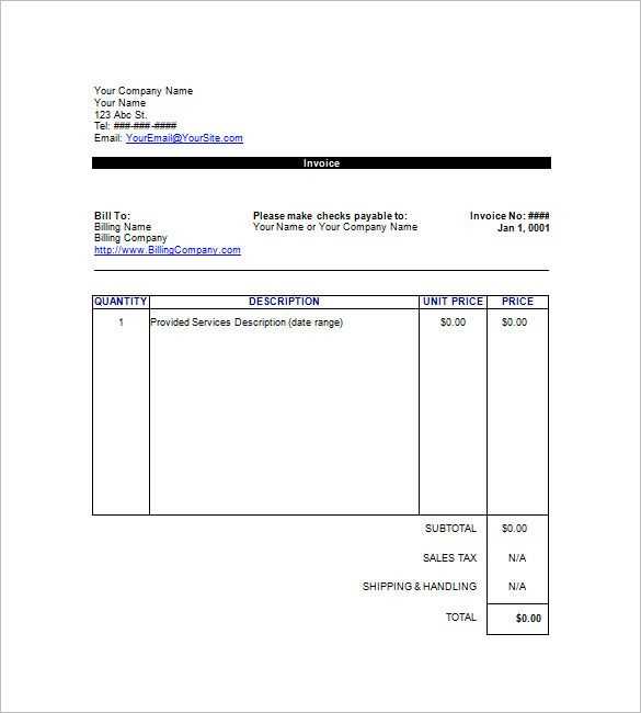 invoice template for docs