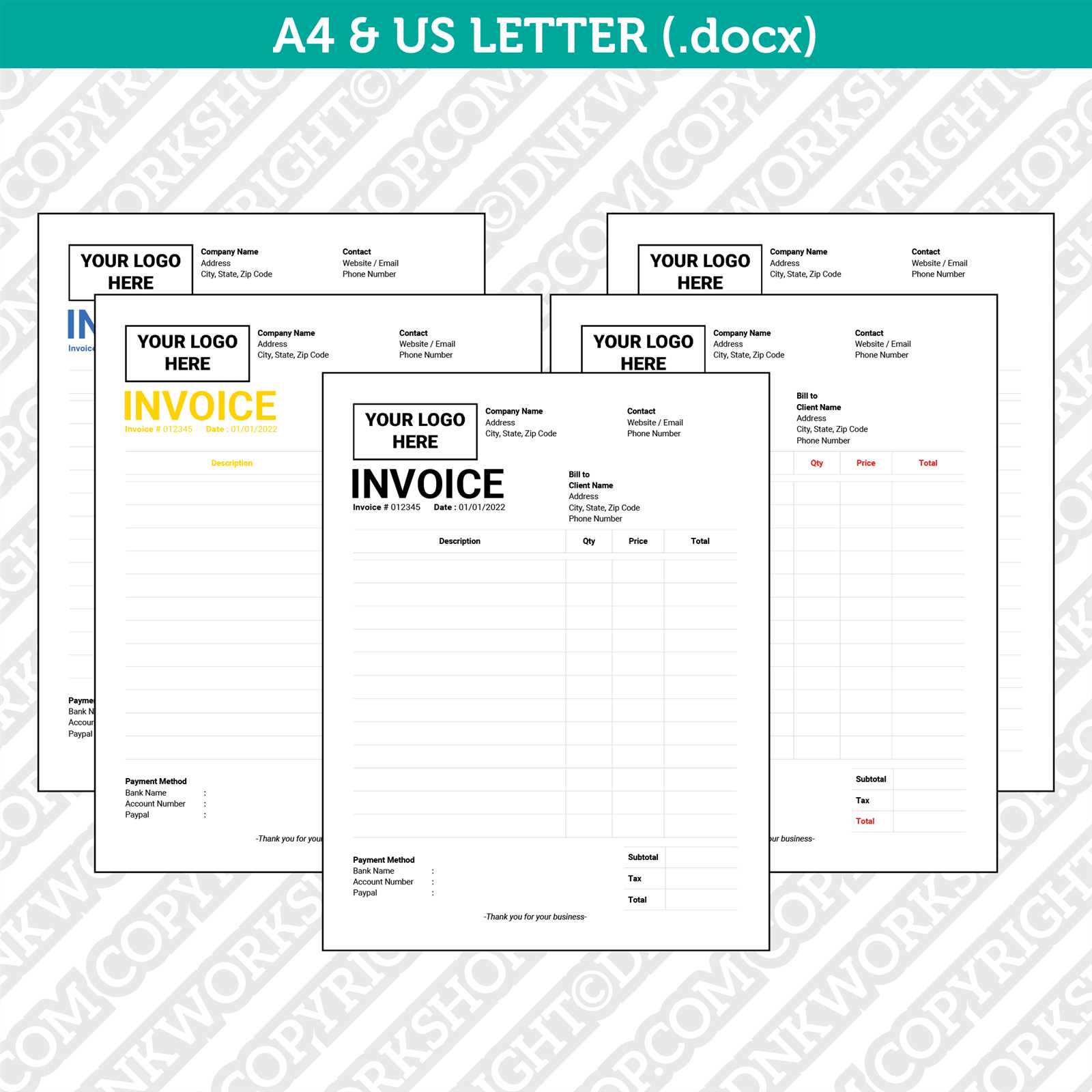 free printable invoice template microsoft word