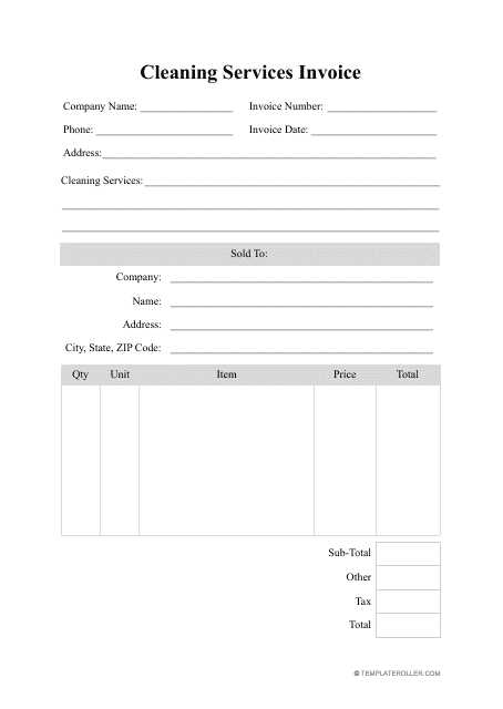 house cleaning invoice templates