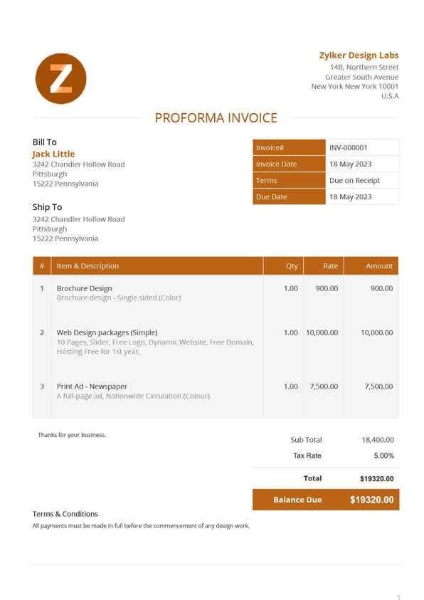 ticket invoice template