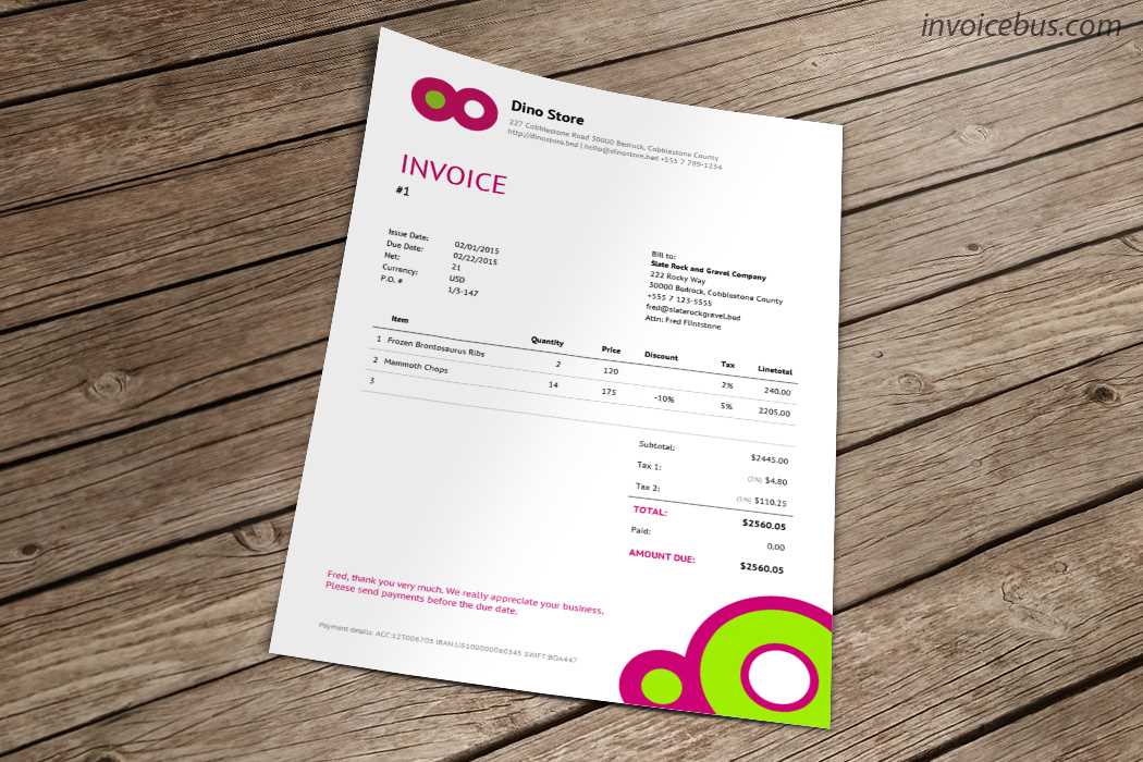 responsive invoice template