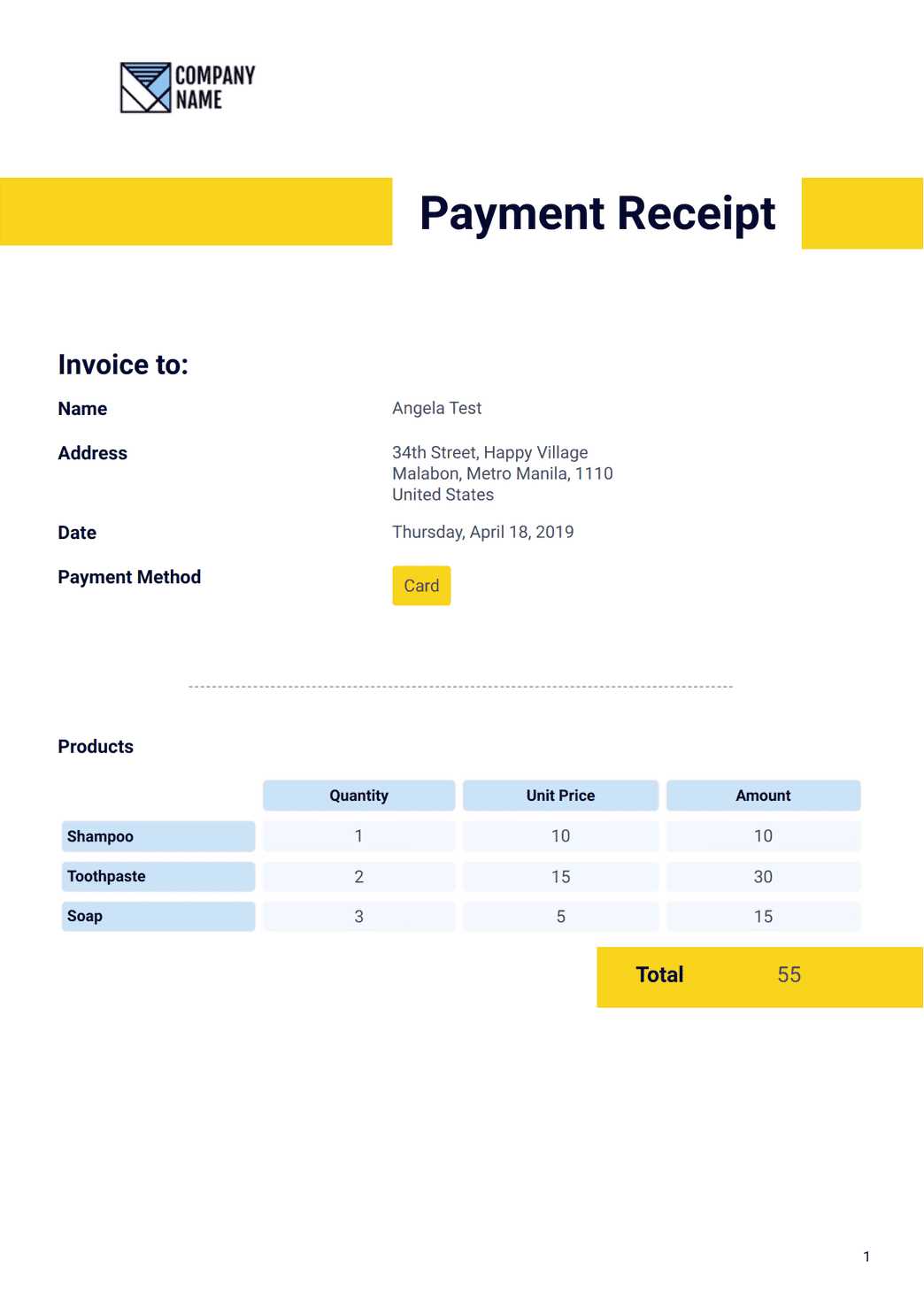 paid invoice receipt template
