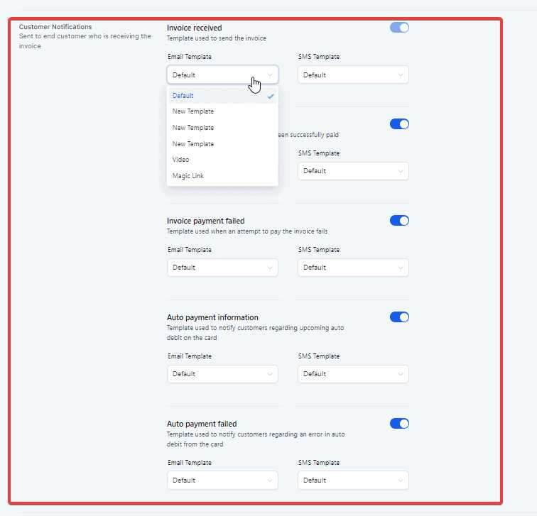 invoice sms template