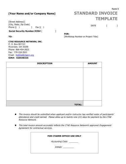 rent invoice template free