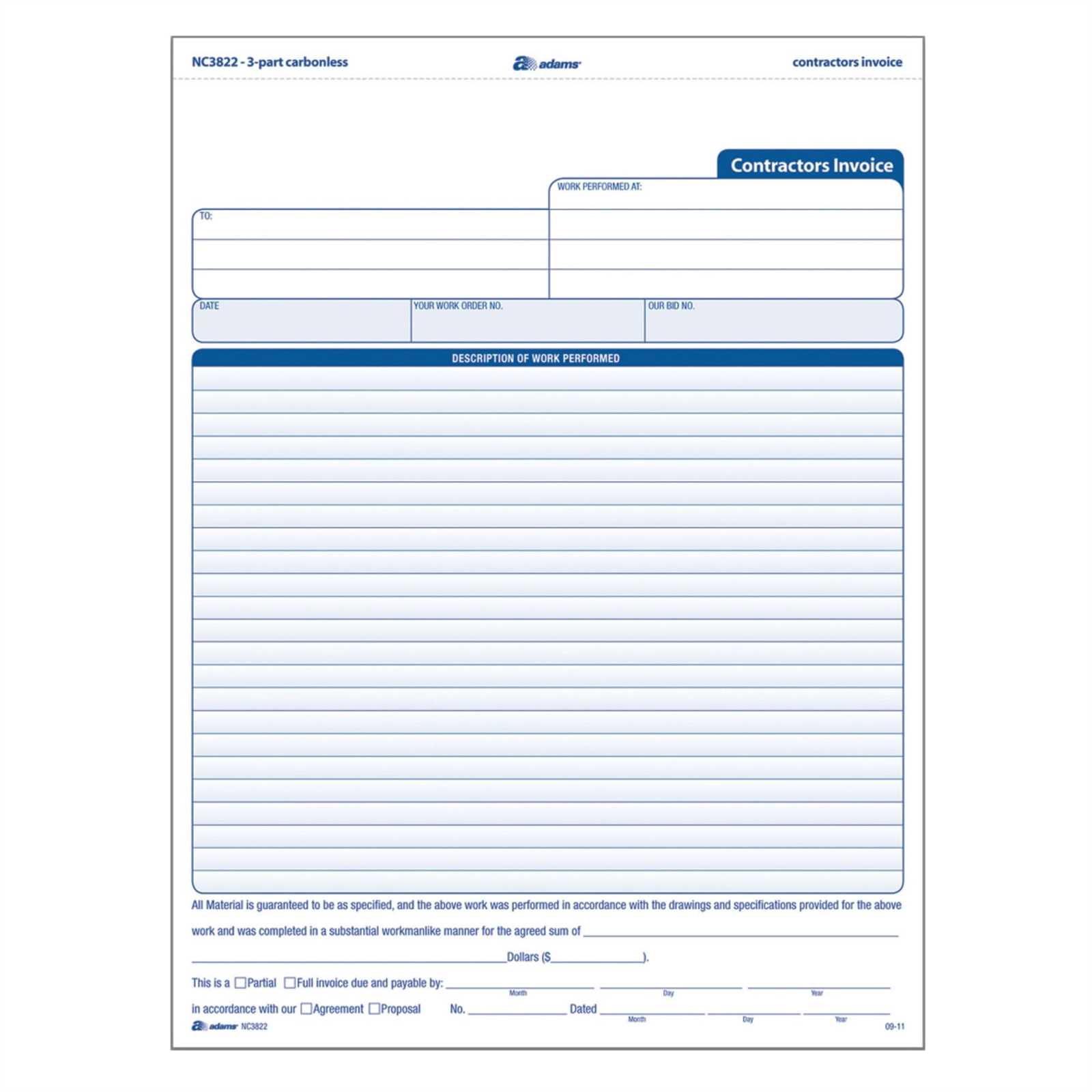 contractors invoice template