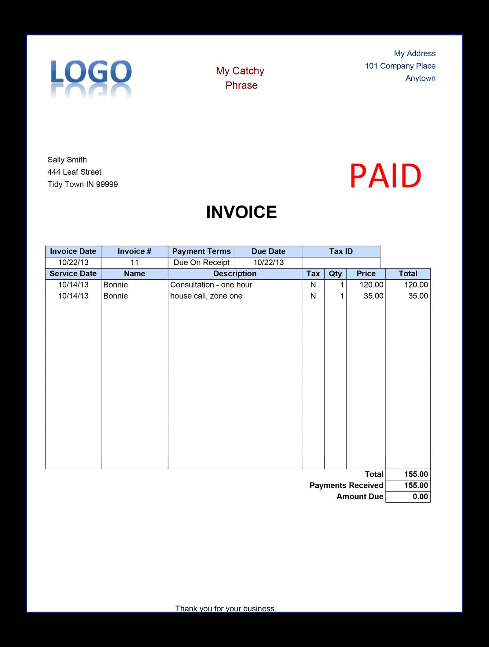 printable format massage invoice template