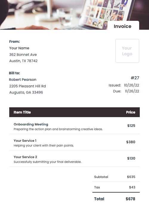 marketing invoice template