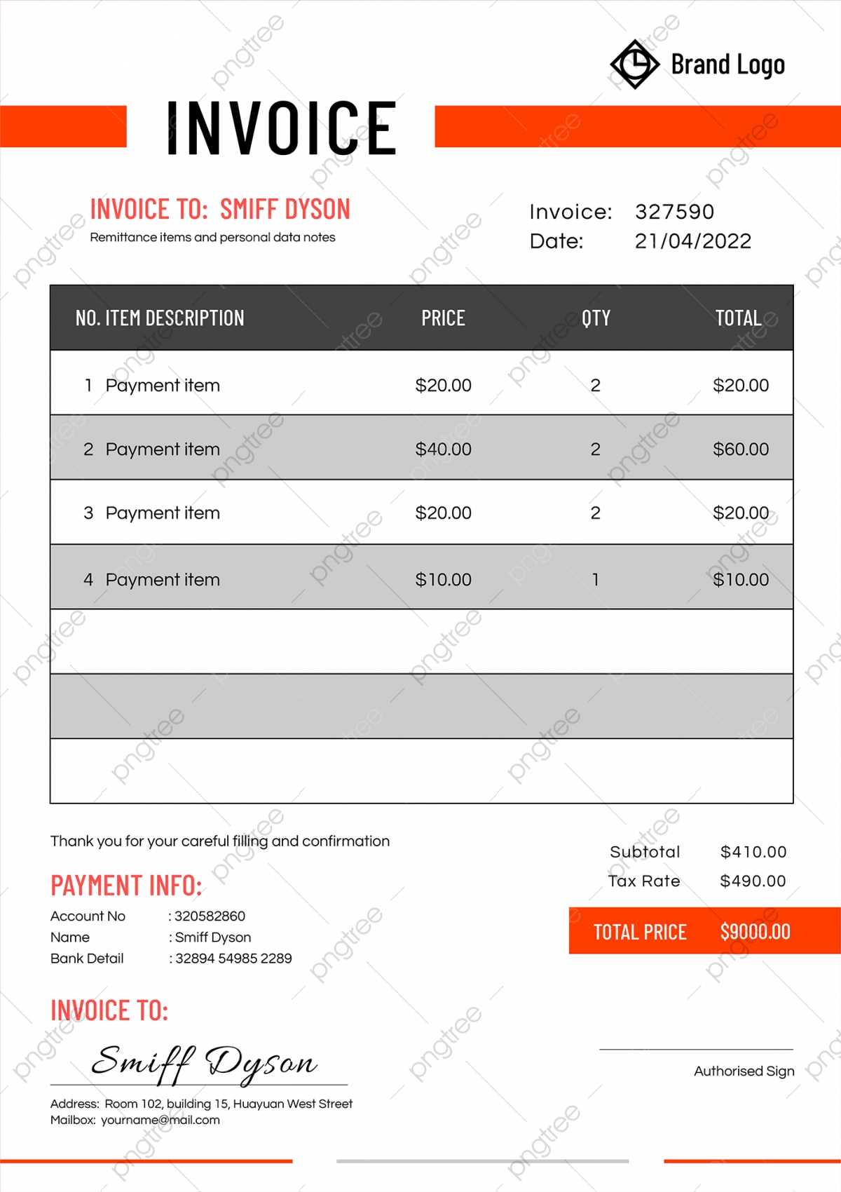 italian invoice template