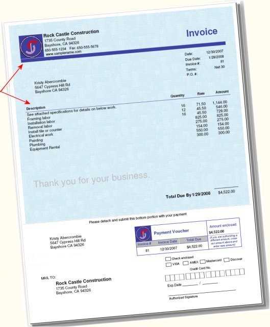 quickbooks enterprise invoice template