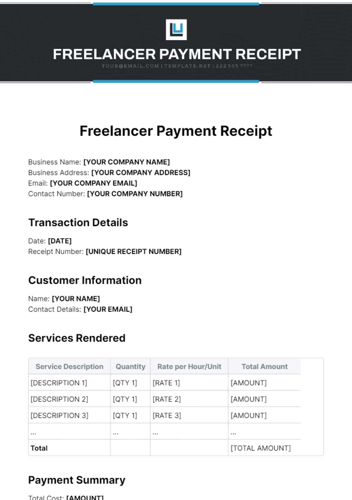 basic freelance invoice template