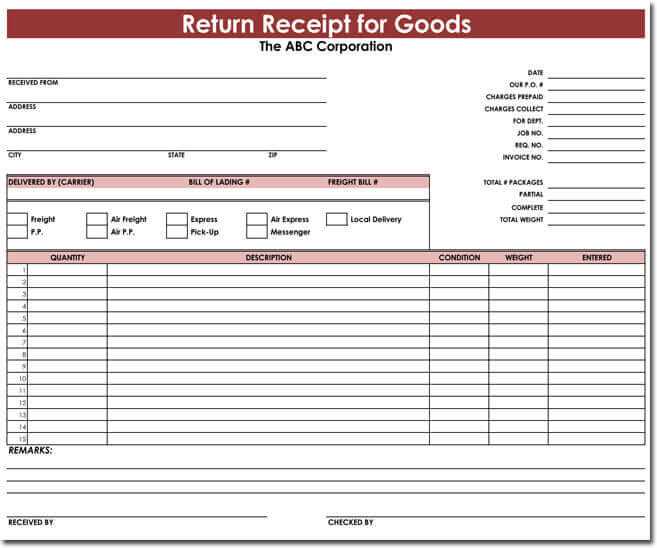 sales return invoice template