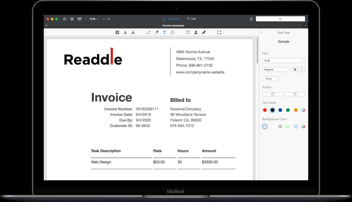 ipad pages invoice template