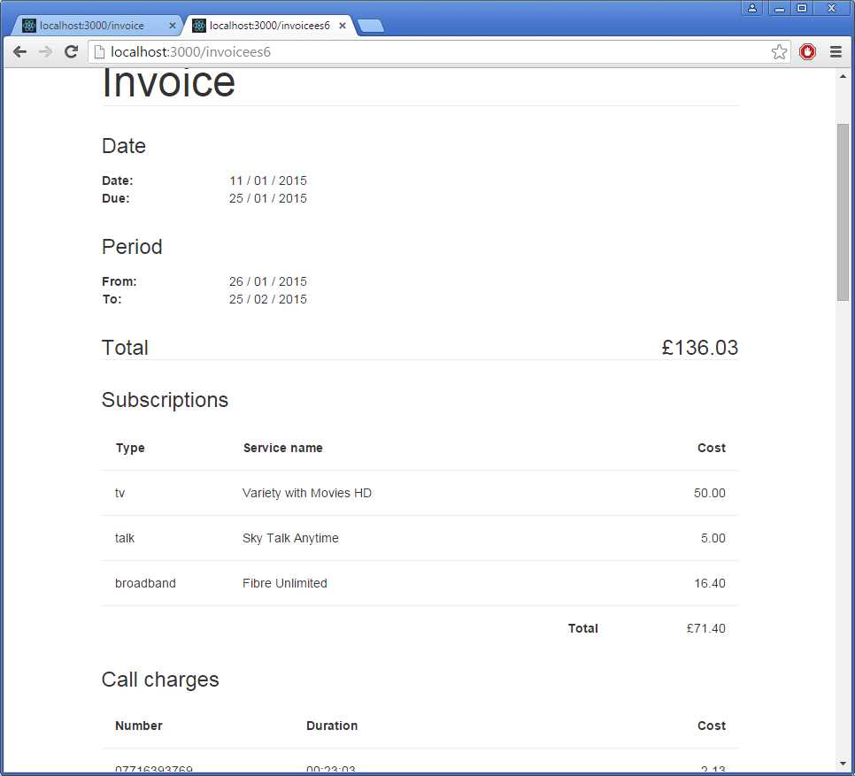 react invoice template