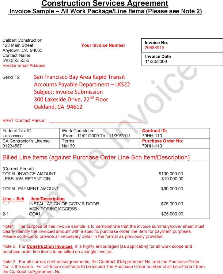 free contractor invoice template pdf
