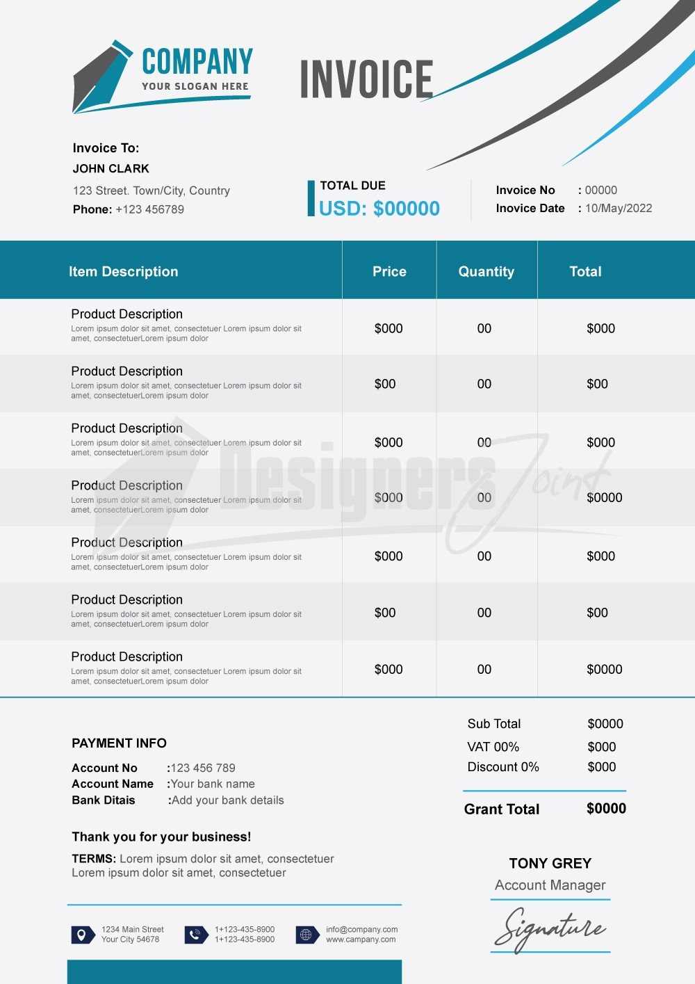 stationery invoice template