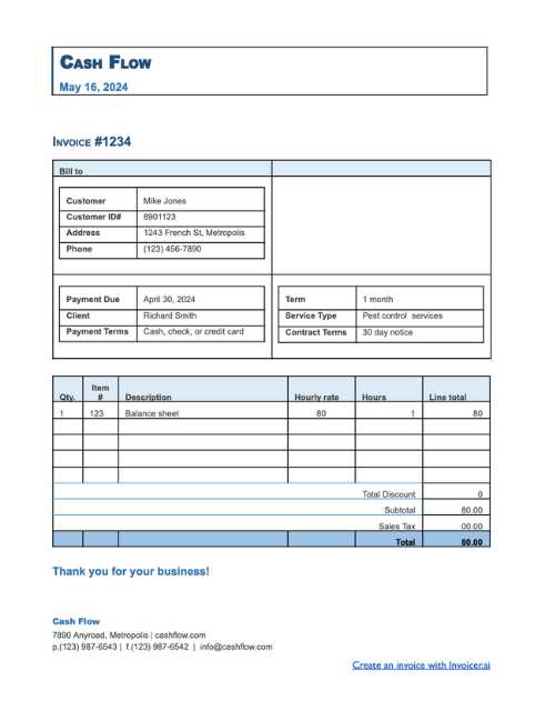 bookkeeper invoice template