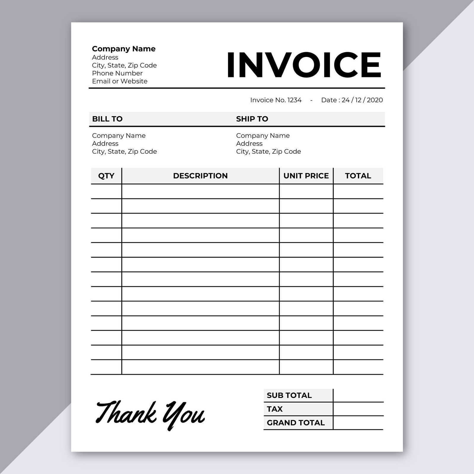 invoice template word online