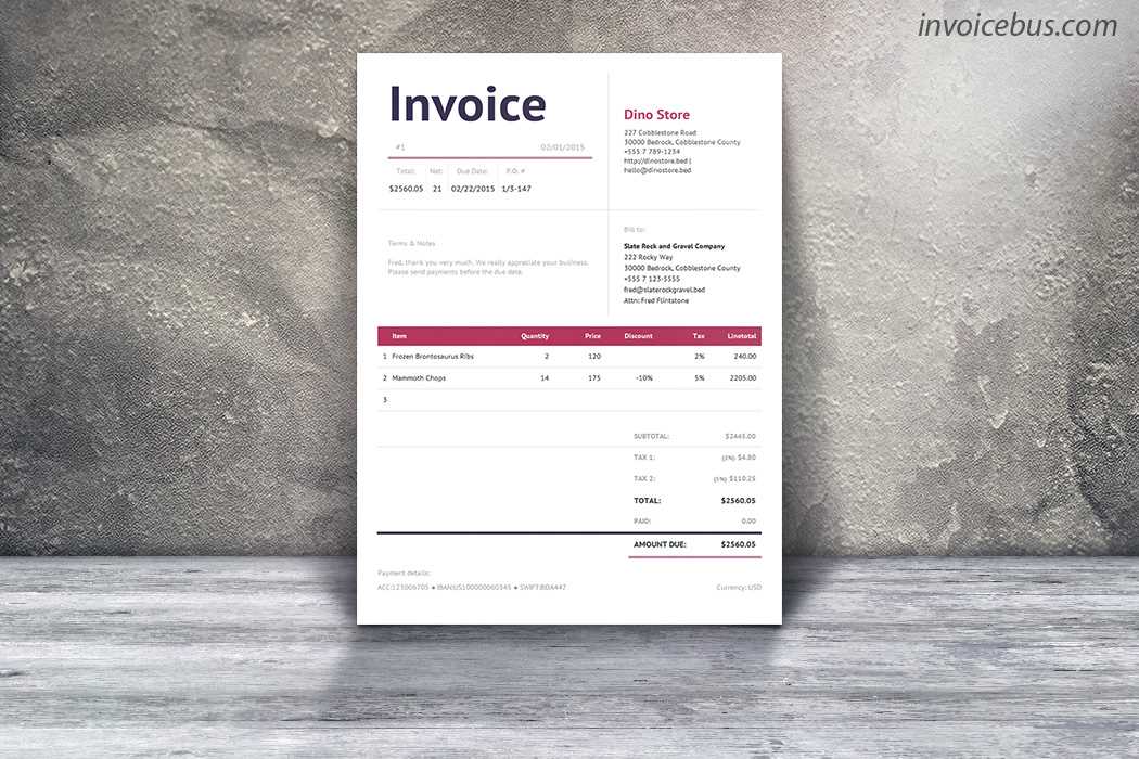 invoice bootstrap template