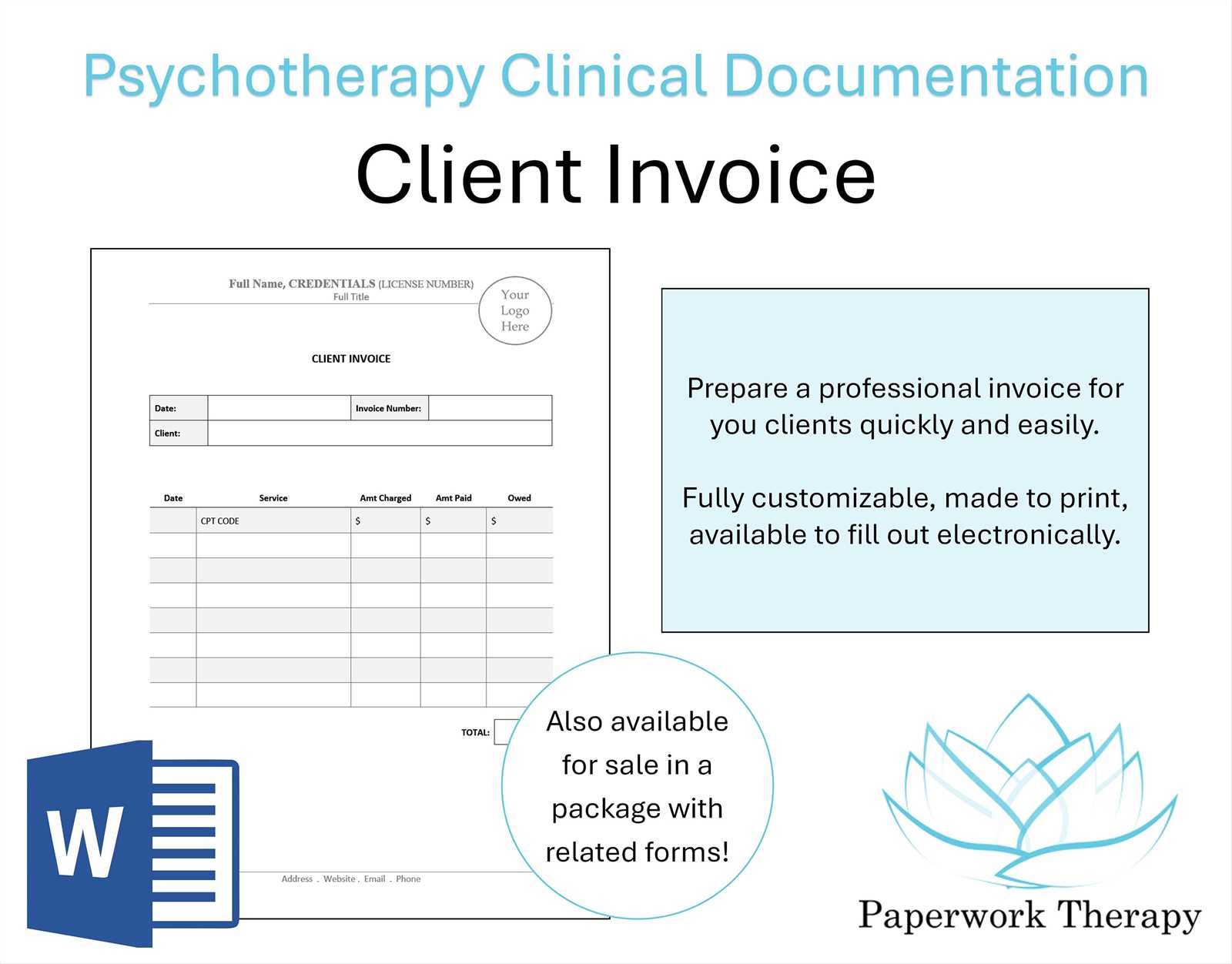 occupational therapy invoice template