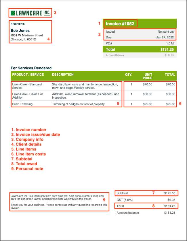 invoice editable template