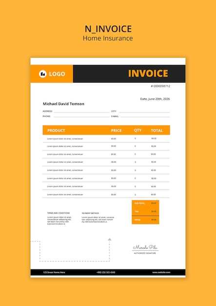 insurance invoice template free