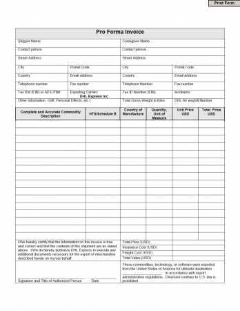 free commercial invoice template pdf