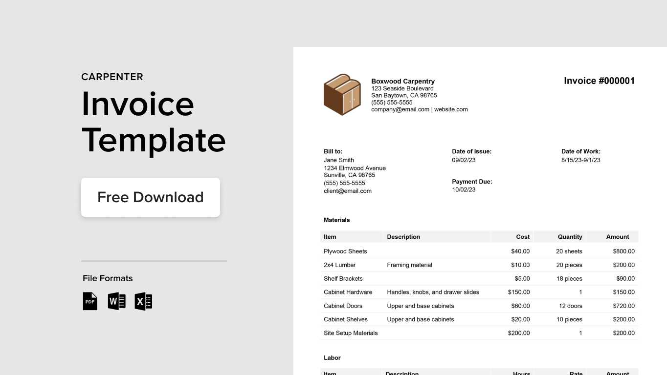 furniture invoice template
