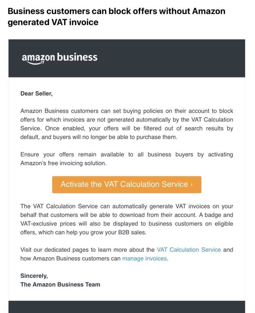 amazon vat invoice template