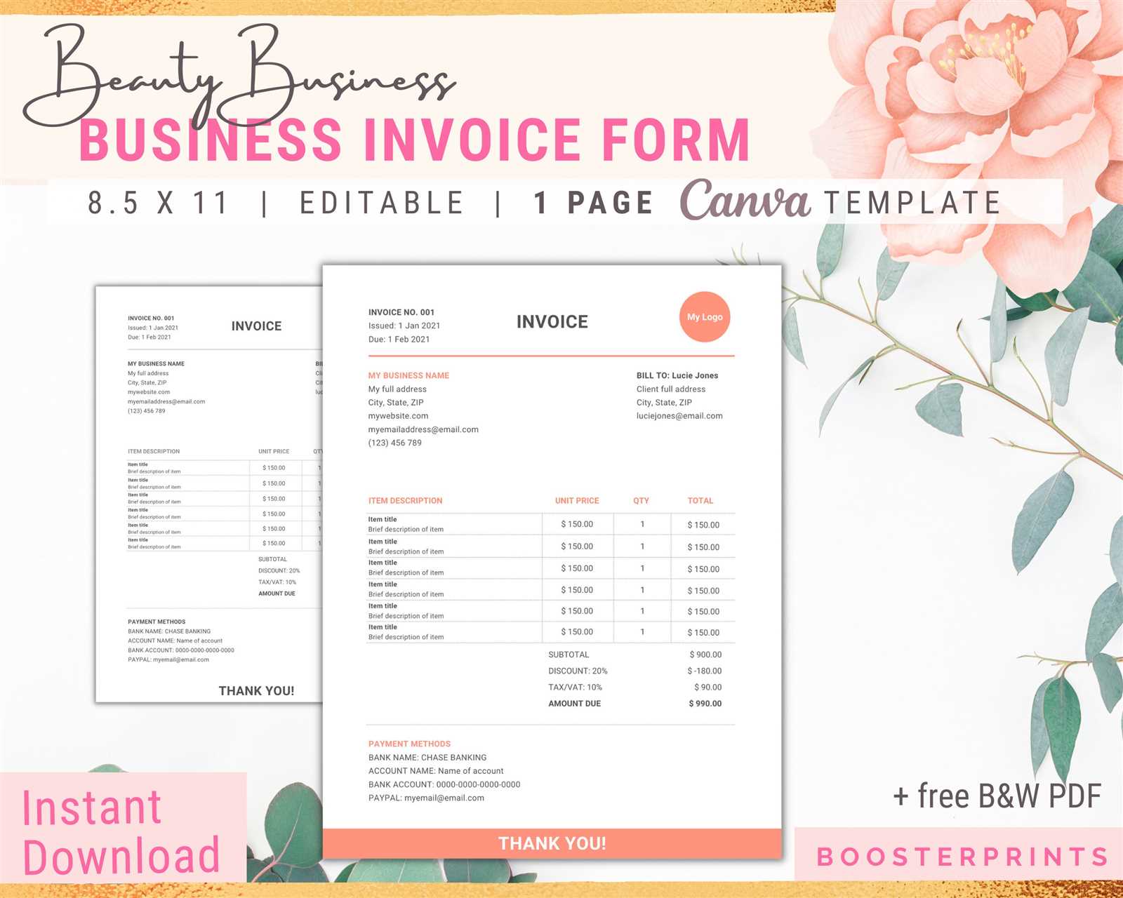 massage invoice template free