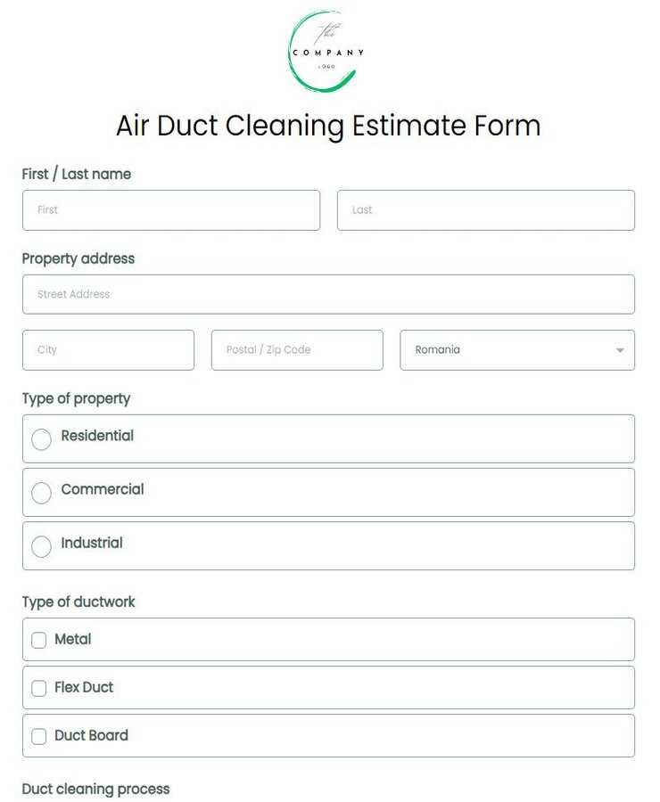 duct cleaning invoice template