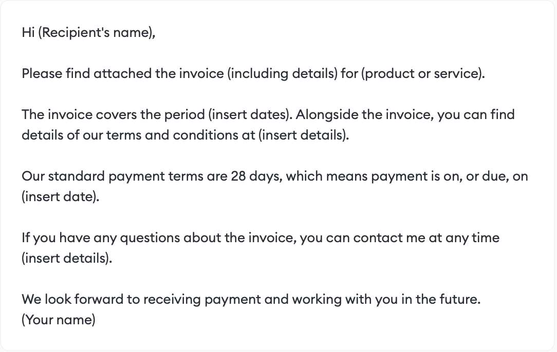 template invoice email