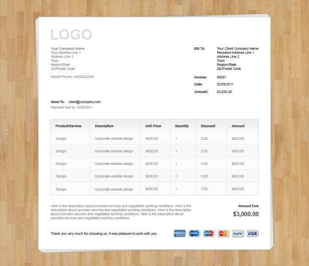 invoice template html css