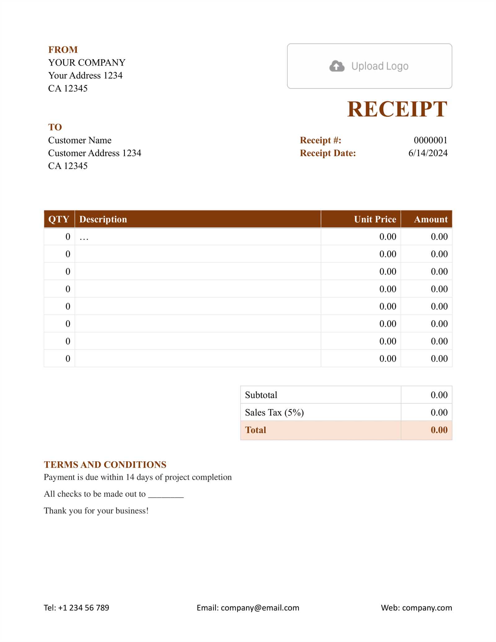 free invoice receipt template word