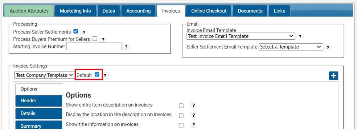 how to set a default invoice template in quickbooks