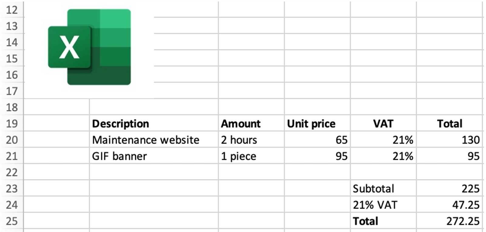 excel invoice template with database