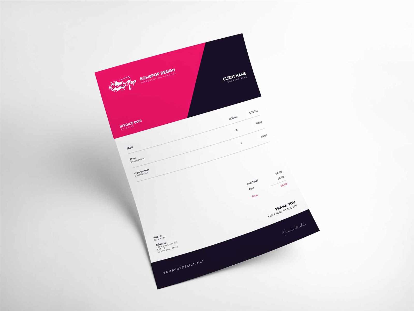 graphic designer invoice template