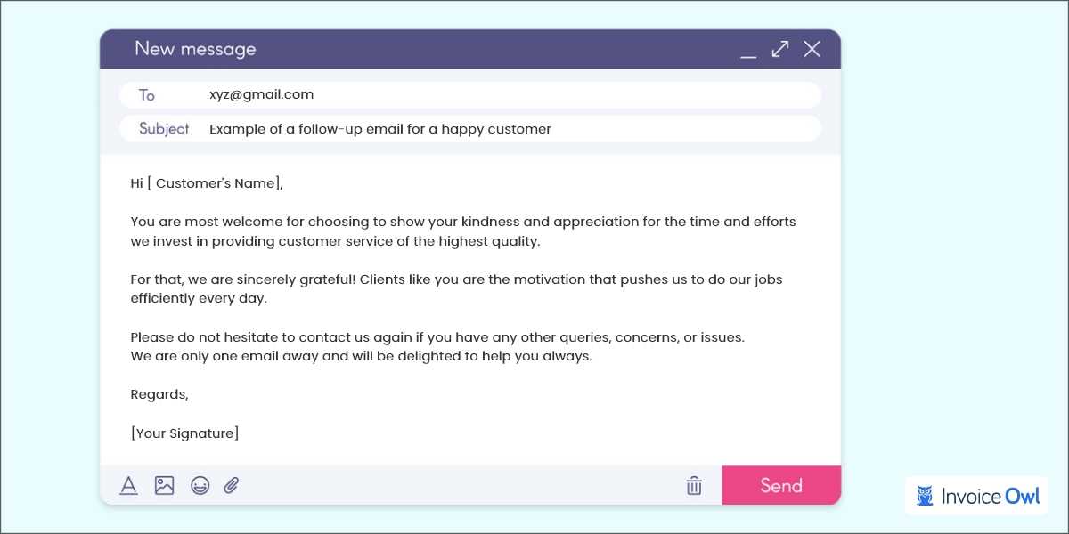 email template for sending invoice to customer