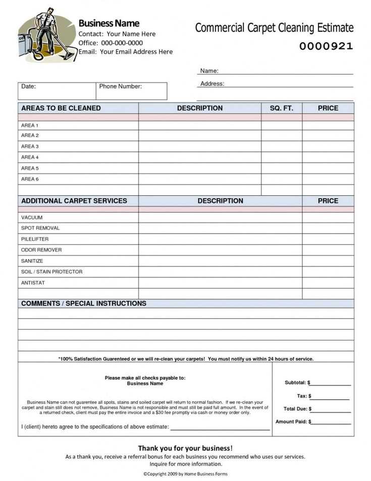 upholstery invoice template