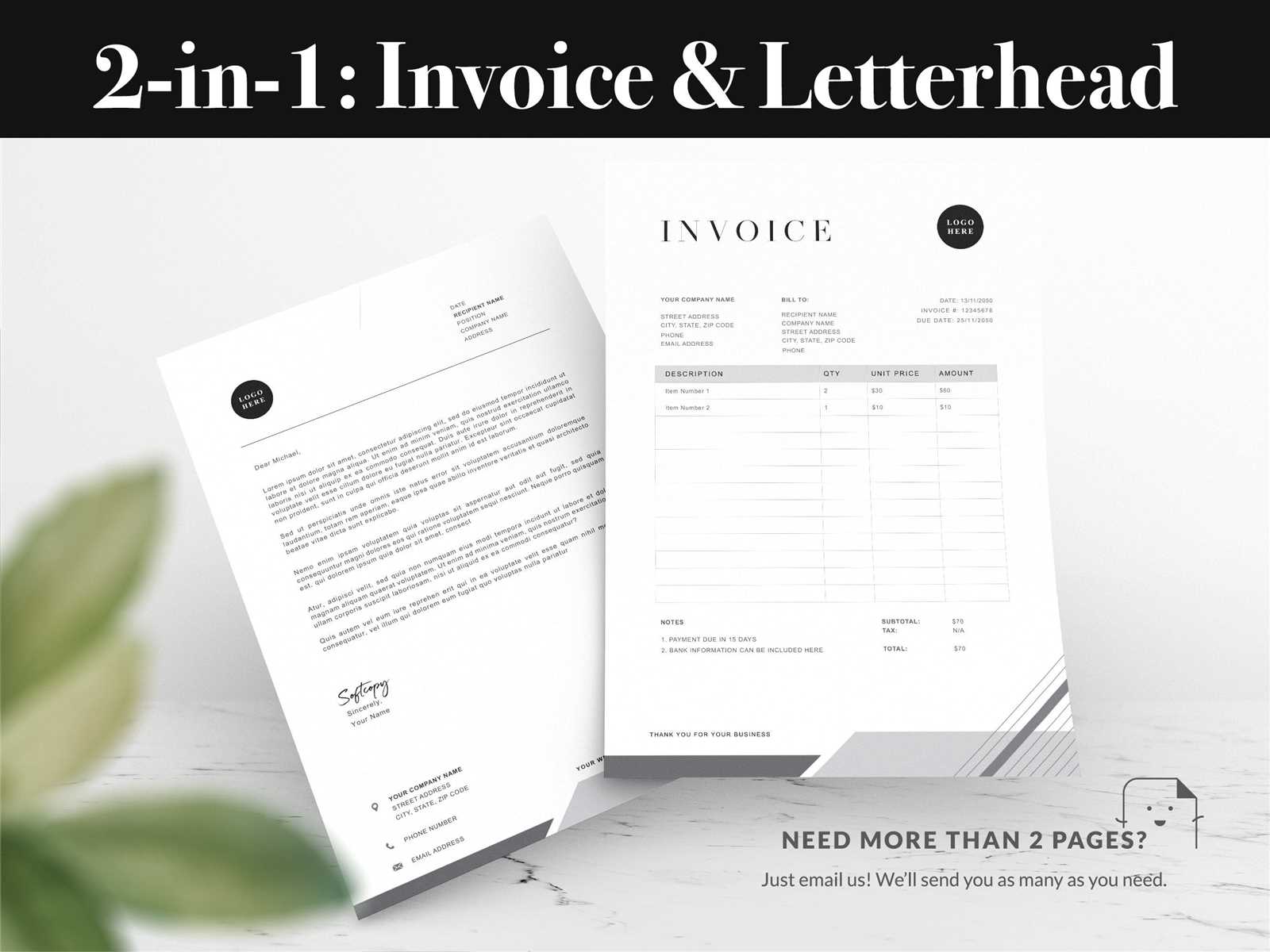 free invoice letterhead template