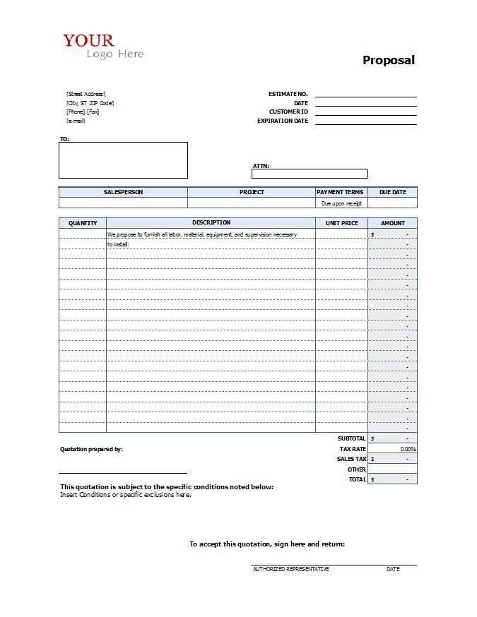 bid invoice template