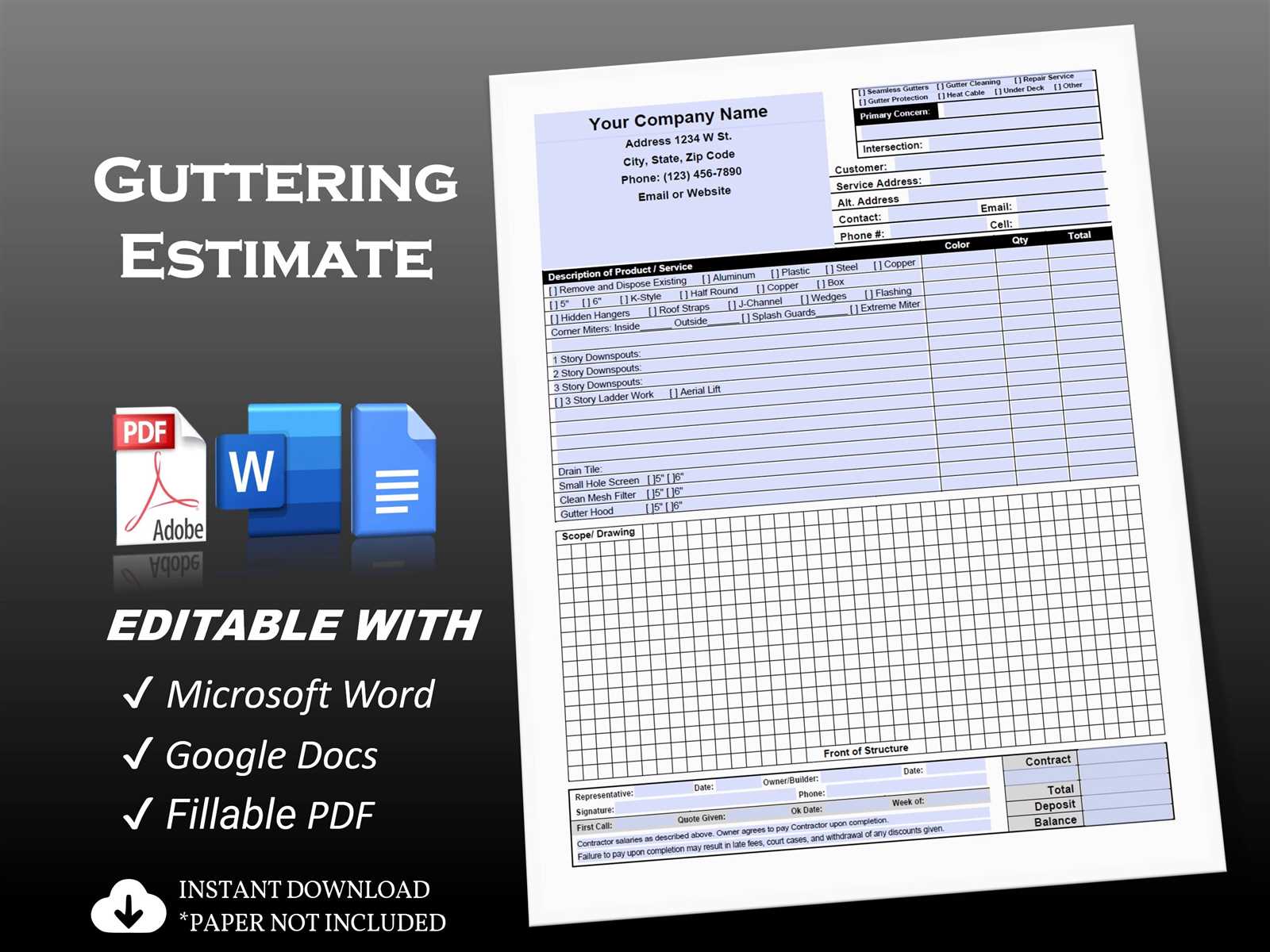 gutter invoice template